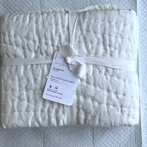 Pottery Barn Belgian Flax Linen Textured Pillow Shams X3 Standard 26 X 20 Ivory